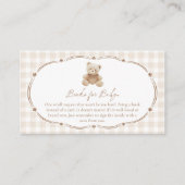 Teddy Bear Gingham Books for Baby Begleitkarte (Vorderseite)