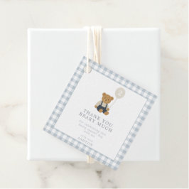Teddy Bear Gingham Favor Tag Geschenkanhänger
