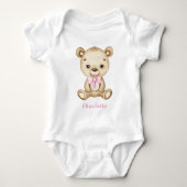 Teddy Bear Girl Baby Bodysuit Baby Strampler (Vorderseite)