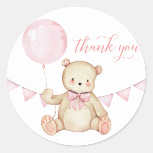 Teddy Bear Girl Baby Dusche Gefallen Sticker