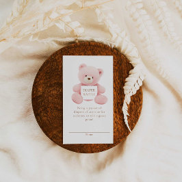 Teddy Bear Girl Baby Duschkabine Windeln Raffle Ti Begleitkarte