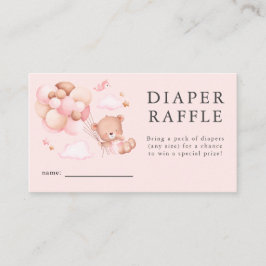 Teddy Bear Girl Baby Duschkabine Windeln Raffle Ti Begleitkarte