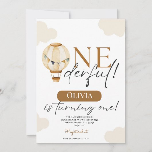 Teddy Bear Girl Baby pastel 1. Geburtstag Einladung (Vorderseite)