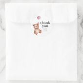 Teddy Bear Girl Baby Shower Classic Round Sticker (Tasche)