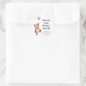 Teddy Bear Girl Baby Shower Classic Round Sticker (Tasche)