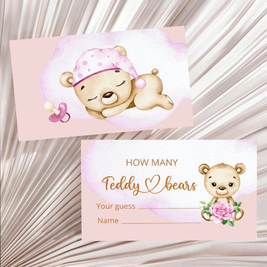 Teddy Bear Girl Babydusche Begleitkarte