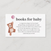 Teddy Bear Girl Babydusche Bücher für Babybetten Begleitkarte (Vorderseite)