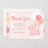 Teddy Bear Girl Babydusche Danke Karte (Vorne/Hinten)