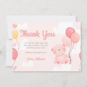 Teddy Bear Girl Babydusche Danke Karte (Vorderseite)