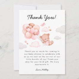 Teddy Bear Girl Babydusche Dankeskarte