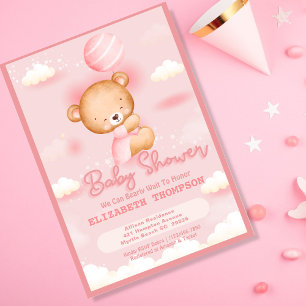 Teddy Bear Girl Babydusche Einladung