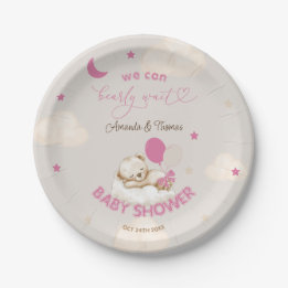 Teddy Bear Girl Babydusche Rosa Pappteller