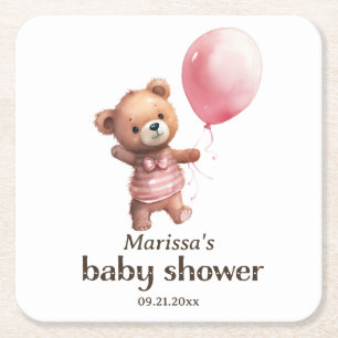 Teddy Bear Girl Babydusche Untersetzer