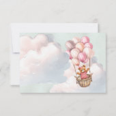 Teddy Bear Girl Ballon Diaper Raffekarte Einladung (Rückseite)