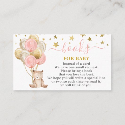 Teddy Bear Girl Bringen Sie eine Book Card Begleitkarte (Vorderseite)