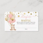 Teddy Bear Girl Diaper Raffekarte Begleitkarte (Vorderseite)