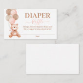 Teddy Bear Girl Diaper Raffle Begleitkarte (Vorne/Hinten)