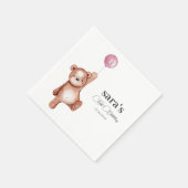 Teddy Bear Girl erste Geburtstagsparty Serviette (Ecke)