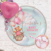 Teddy Bear Girl Hot Air Ballon Babydusche Pappteller