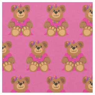 Teddy Bear Girl in Dress Niedlich Stoff