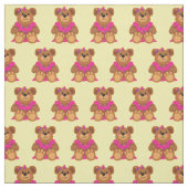 Teddy Bear Girl in Dress Niedlich Stoff (Muster)