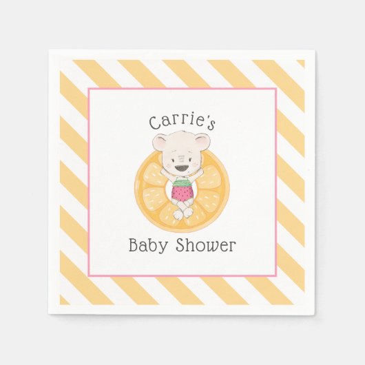 Teddy Bear Girl on Pool Floatie Babydusche Serviette (Vorderseite)