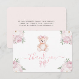 Teddy Bear Girl Thank You Card Dankeskarte