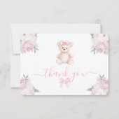 Teddy Bear Girl Thank You Card Dankeskarte (Vorderseite)