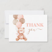 Teddy Bear Girl vielen Dank Mitteilungskarte (Vorderseite)