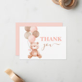 Teddy Bear Girl vielen Dank Mitteilungskarte (Vorderseite/Rückseite Beispiel)