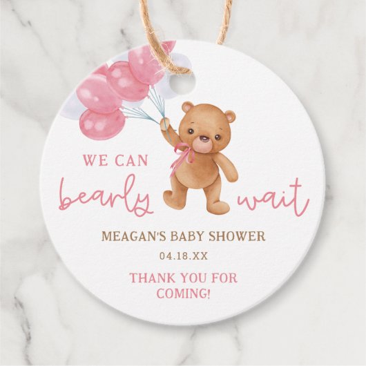 Teddy Bear Girl Wir können frühzeitig abwarten Bab Geschenkanhänger (Vorderseite)