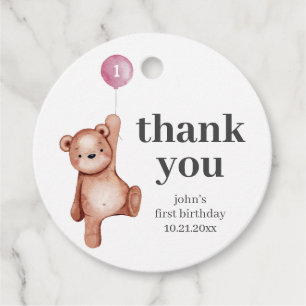 Teddy Bear Girl zum ersten Geburtstag Geschenkanhänger