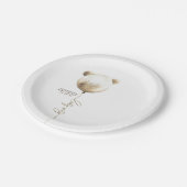 Teddy Bear Gold Glitzer Balloon Niedlich Baby Show Pappteller (Schrägansicht)