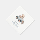 Teddy Bear Grandmillennial Baby Show Serviette (Ecke)