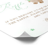 Teddy Bear Green Baby Dusche Windelwanne Windelwan Poster (Ecke)