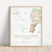 Teddy Bear Green Baby Dusche Windelwanne Windelwan Poster