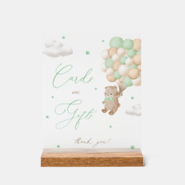 Teddy Bear Green Baby Duschkarten & Geschenke Acrylschild