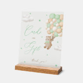 Teddy Bear Green Baby Duschkarten & Geschenke Acrylschild (Winkel)