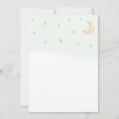 Teddy Bear Green Balloon Wolken Sterne Babydusche Einladung (Rückseite)