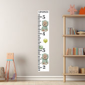 Teddy Bear Green Balloons Poster