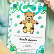 Teddy Bear Green Blume Blumenbaby Dusche