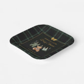 Teddy Bear Green Buffalo Check Pappteller (Gewinkelt)