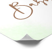 Teddy Bear Green Floral Baby Dusche Begrüßungszeic Poster (Ecke)