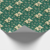 Teddy Bear Green Geschenkpapier (Ecke)
