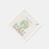 Teddy Bear Green Hot Air Ballon Babydusche Serviette (Ecke)