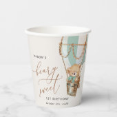 Teddy Bear, Green Hot Air Ballon, erster Geburtsta Pappbecher (Vorderseite)