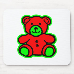 Teddy Bear Green Red The MUSEUM Zazzle Geschenke Mousepad
