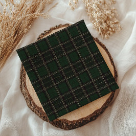 Teddy Bear Green Tartan Baby Shower  Serviette