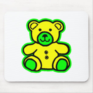 Teddy Bear Green Yellow The MUSEUM Zazzle Geschenk Mousepad