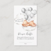 Teddy Bear Grey Boy Baby Dusche Windelwanne Begleitkarte (Vorderseite)